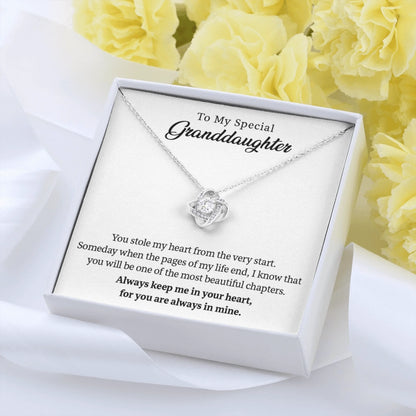 Love Knot Message Card Yellow Roses