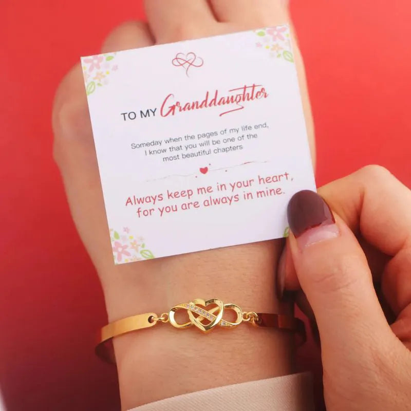 To My Granddaughter - Keep Me in Your Heart Infinity Bracelet
